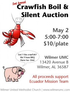 Crawfish Boil and Silent Auction Flyer