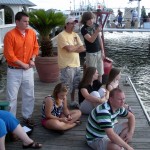 Hanging out on the pier after dinner